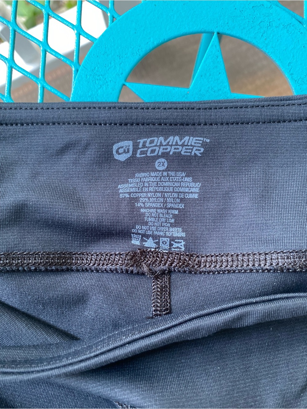 Tommie Copper Women's Black Capri Leggings with Wide Waistband Size 2X